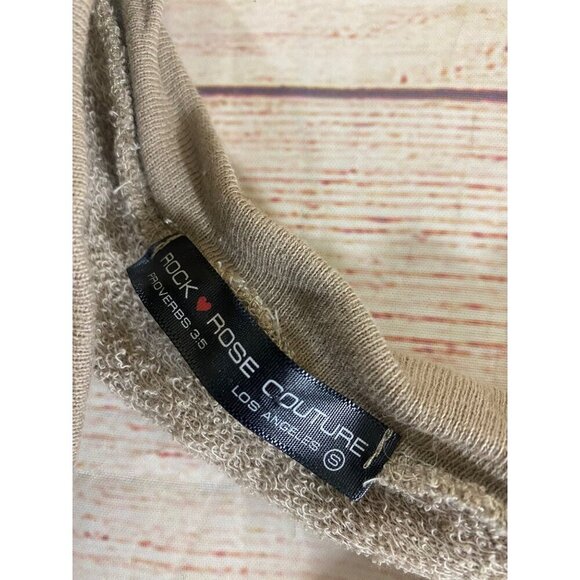 Rock Rose Couture Women's Crop Distressed Long Sleeve Sweater - Small - Picture 11 of 13